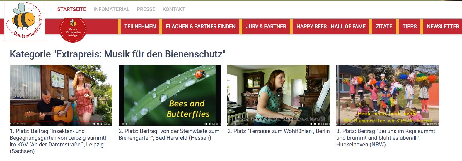 Screenshot Website Pflanzwettbewerb
